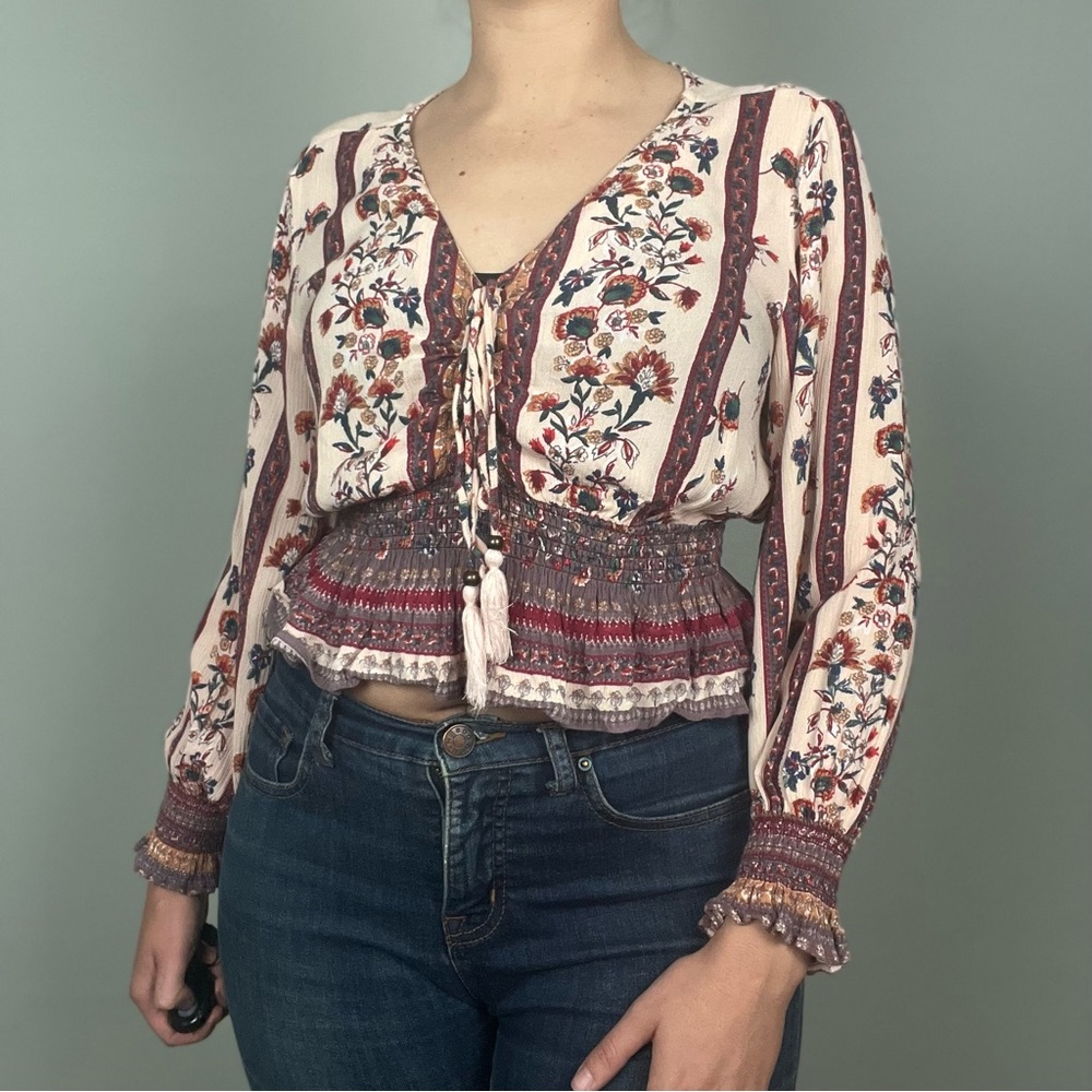 Angie Boho Smocked Blouse
